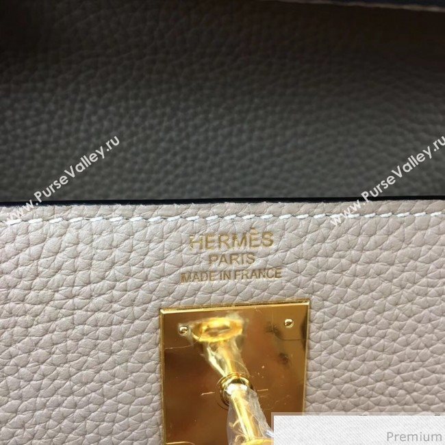 Hermes Kelly 32cm in Original Togo Leather Bag Light Grey (AMIN-9032755)