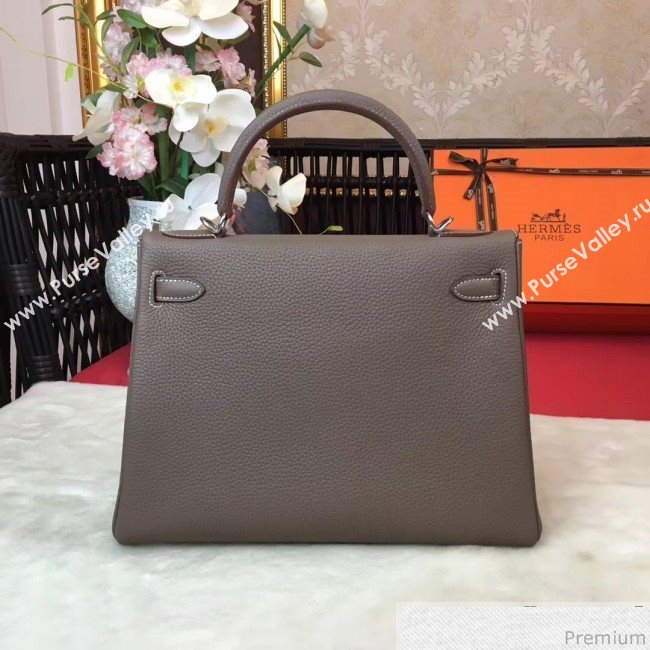 Hermes Kelly 32cm in Original Togo Leather Bag Grey Elephant (AMIN-9032756)