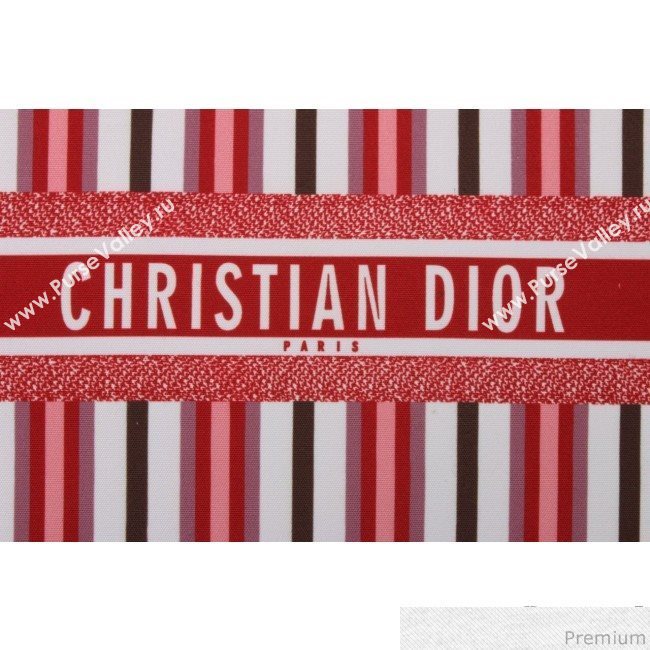 Dior Canvas Stripes Book Tote Red/White/Coffee 2019 (BFS-9030637)