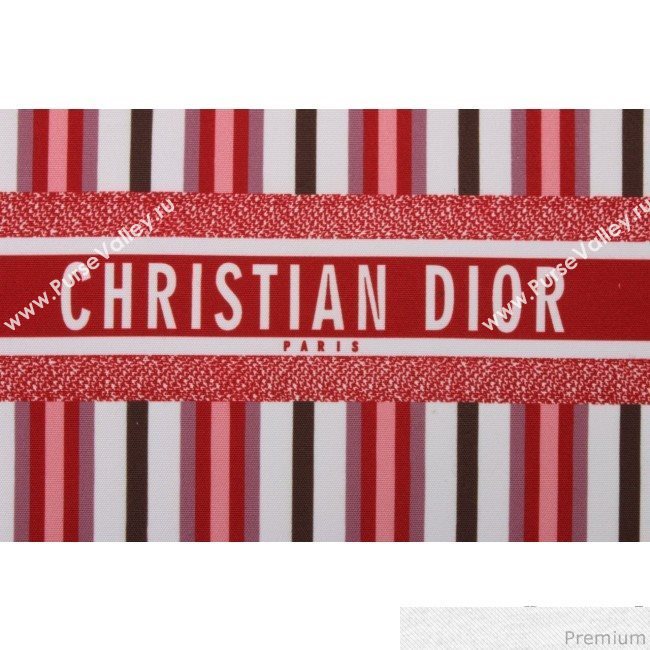 Dior Canvas Stripes Book Tote Red/White/Coffee 2019 (BFS-9030637)