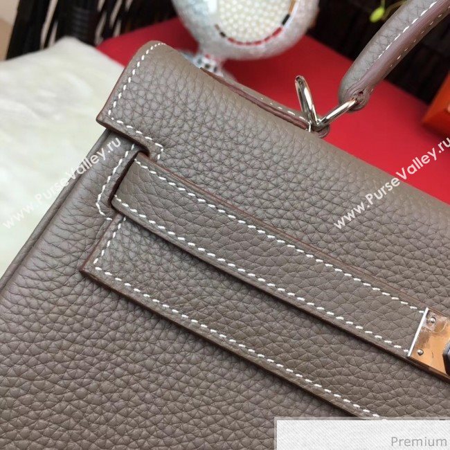 Hermes Kelly 32cm in Original Togo Leather Bag Grey Elephant (AMIN-9032756)