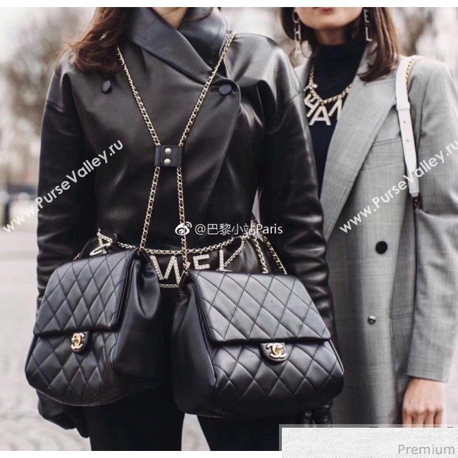 Chanel Side-packs Flap Bag AS0614 Black 2019 (YD-9041103)