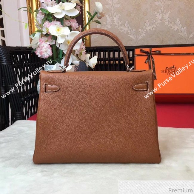 Hermes Kelly 32cm in Original Togo Leather Bag Brown (AMIN-9032757)