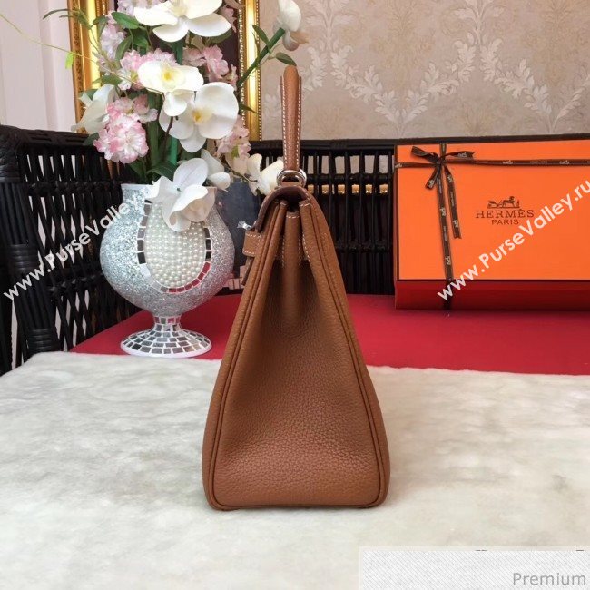 Hermes Kelly 32cm in Original Togo Leather Bag Brown (AMIN-9032757)