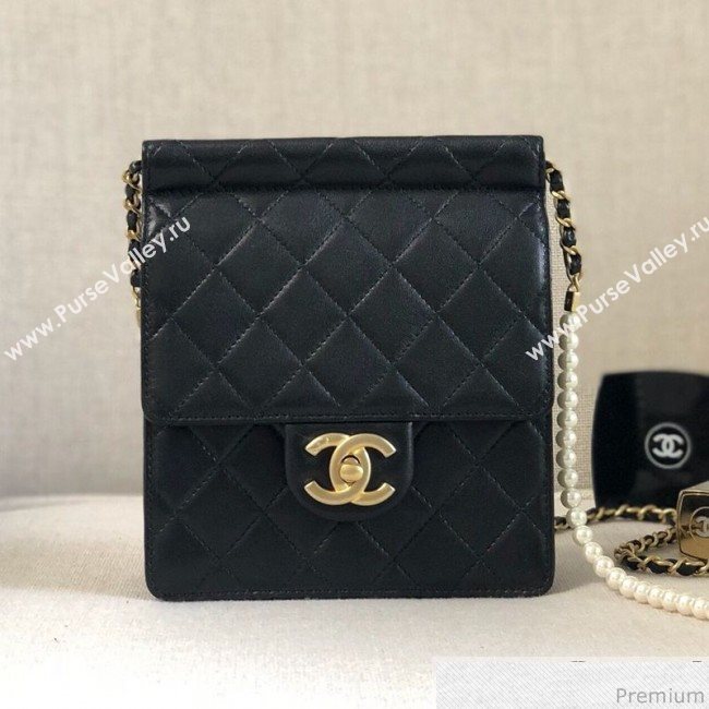 Chanel Pearl Flap Bag AS0580 Black 2019 (YD-9041104)
