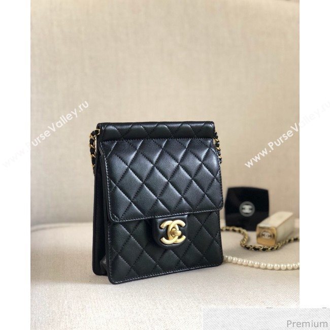 Chanel Pearl Flap Bag AS0580 Black 2019 (YD-9041104)
