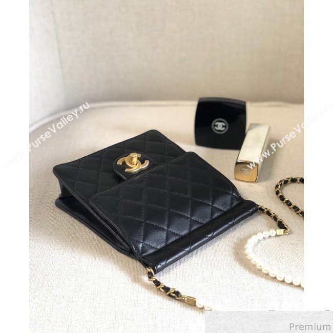 Chanel Pearl Flap Bag AS0580 Black 2019 (YD-9041104)