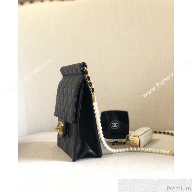 Chanel Pearl Flap Bag AS0580 Black 2019 (YD-9041104)