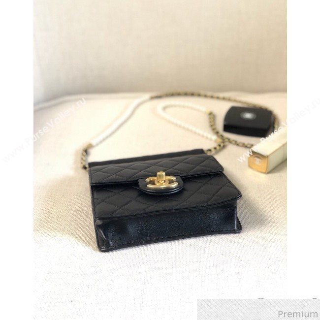 Chanel Pearl Flap Bag AS0580 Black 2019 (YD-9041104)