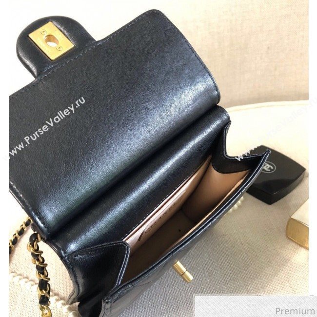 Chanel Pearl Flap Bag AS0580 Black 2019 (YD-9041104)
