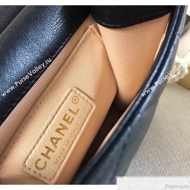 Chanel Pearl Flap Bag AS0580 Black 2019 (YD-9041104)
