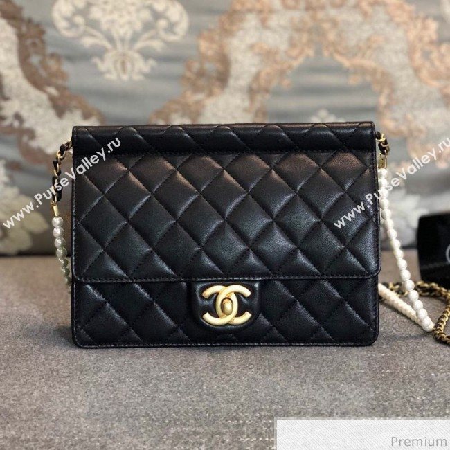 Chanel Pearl Flap Bag AS0582 Black 2019 (YD-9041105)