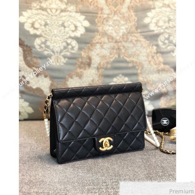 Chanel Pearl Flap Bag AS0582 Black 2019 (YD-9041105)