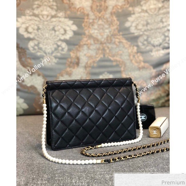 Chanel Pearl Flap Bag AS0582 Black 2019 (YD-9041105)