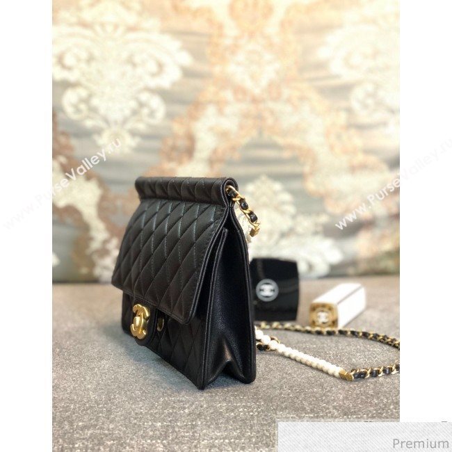 Chanel Pearl Flap Bag AS0582 Black 2019 (YD-9041105)