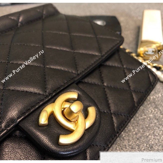 Chanel Pearl Flap Bag AS0582 Black 2019 (YD-9041105)