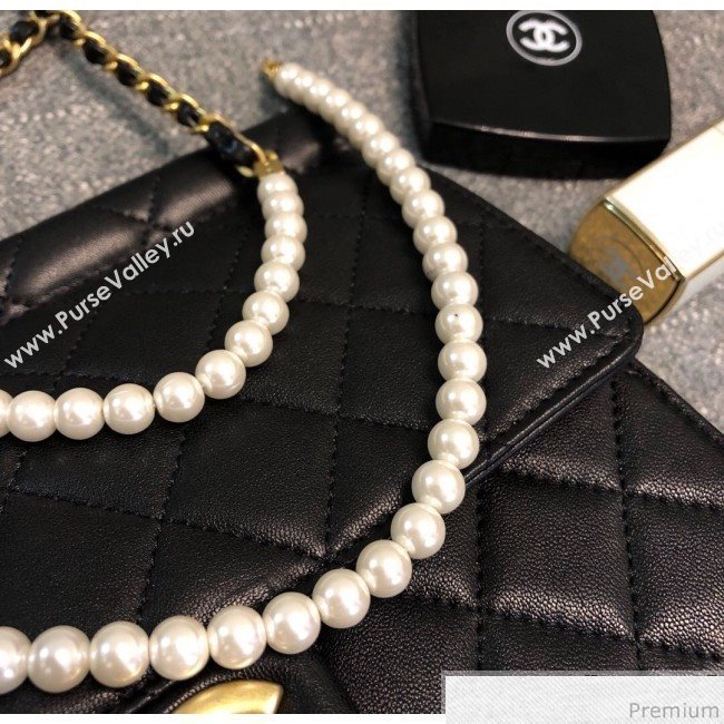 Chanel Pearl Flap Bag AS0582 Black 2019 (YD-9041105)