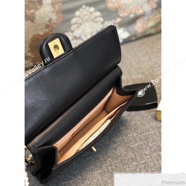 Chanel Pearl Flap Bag AS0582 Black 2019 (YD-9041105)