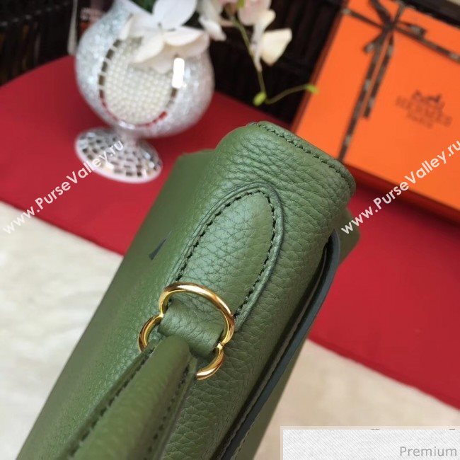 Hermes Kelly 32cm in Original Togo Leather Bag Green (AMIN-9032759)