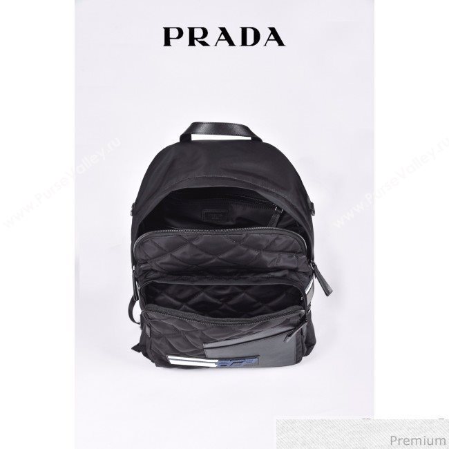 Prada Technical Fabric and Nylon Backpack 2VZ066 Black 2019 (LYP-9030706)