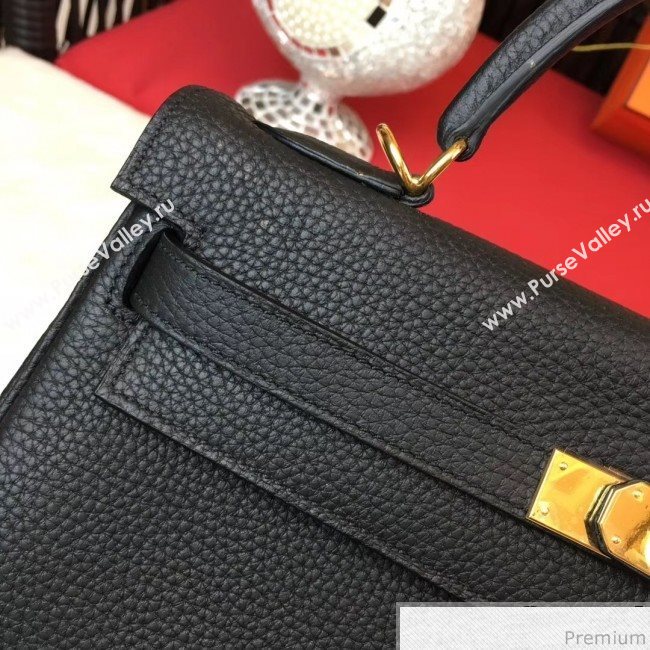 Hermes Kelly 32cm in Original Togo Leather Bag Black (AMIN-9032760)