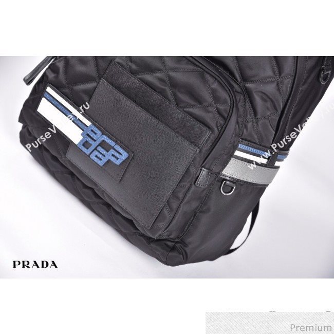 Prada Technical Fabric and Nylon Backpack 2VZ066 Black 2019 (LYP-9030706)