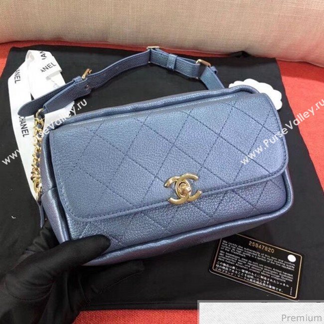 Chanel Metallic Leather Belt Bag/Waist Bag AS0142 Blue 2019 (KN-9041107)