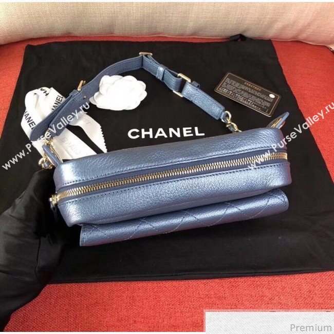 Chanel Metallic Leather Belt Bag/Waist Bag AS0142 Blue 2019 (KN-9041107)