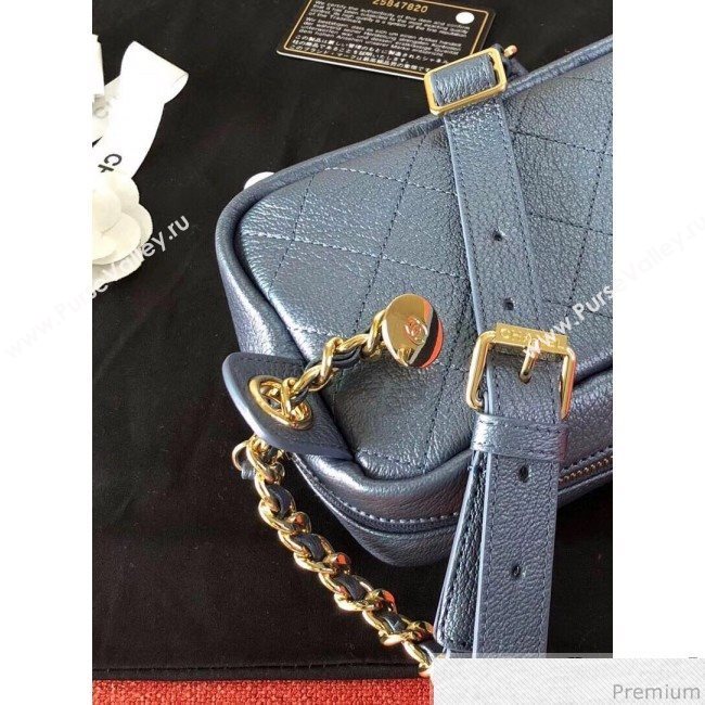 Chanel Metallic Leather Belt Bag/Waist Bag AS0142 Blue 2019 (KN-9041107)