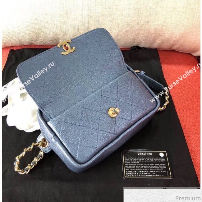 Chanel Metallic Leather Belt Bag/Waist Bag AS0142 Blue 2019 (KN-9041107)
