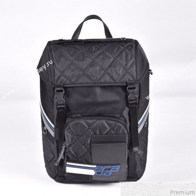 Prada Technical Fabric and Nylon Backpack 2VZ135 Black 2019 (LYP-9030708)