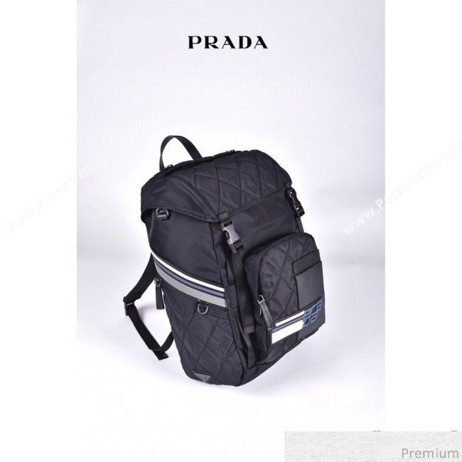 Prada Technical Fabric and Nylon Backpack 2VZ135 Black 2019 (LYP-9030708)