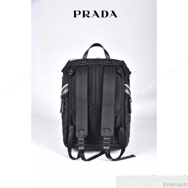 Prada Technical Fabric and Nylon Backpack 2VZ135 Black 2019 (LYP-9030708)