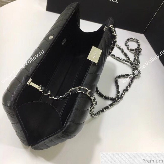 Chanel Lambskin CC Tassel Evening Clutch with Chain A69406 Black 2019 (XINX-9041109)
