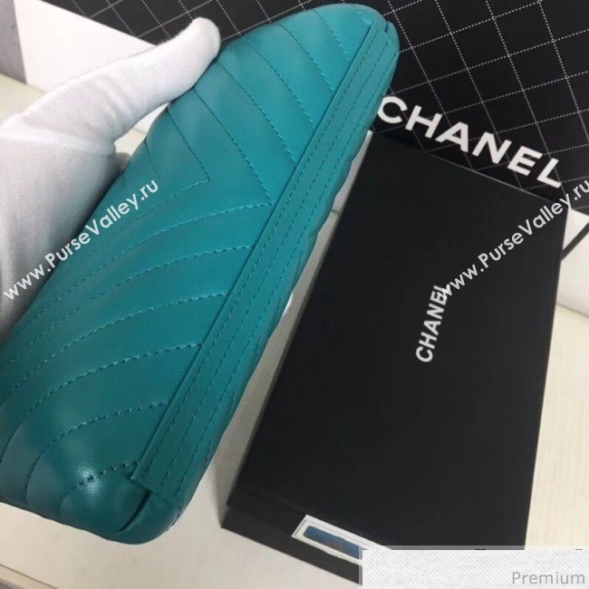 Chanel Lambskin CC Tassel Evening Clutch with Chain A69406 Turquoise 2019 (XINX-9041110)