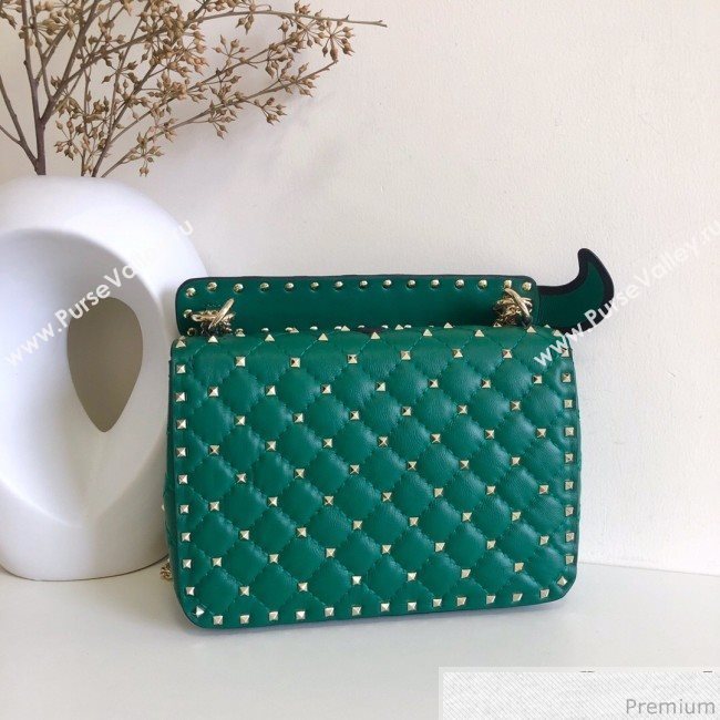 Valentino Monster Face Rockstud Spike Shoulder Bag Dark Green/Yellow 2019 (JJ3-9030709)