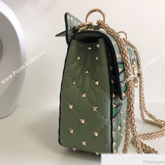 Valentino Monster Face Rockstud Spike Shoulder Bag Light Green/Yellow 2019 (JJ3-9030710)