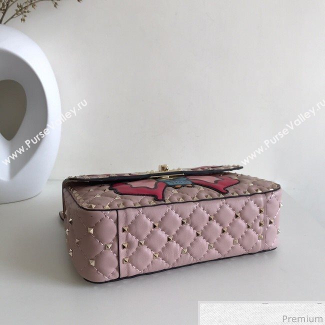 Valentino Monster Face Rockstud Spike Shoulder Bag Pink 2019 (JJ3-9030711)