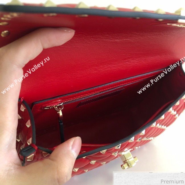 Valentino Monster Face Rockstud Spike Shoulder Bag Red 2019 (JJ3-9030712)