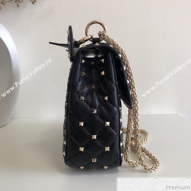 Valentino Monster Face Rockstud Spike Shoulder Bag Black 2019 (JJ3-9030713)