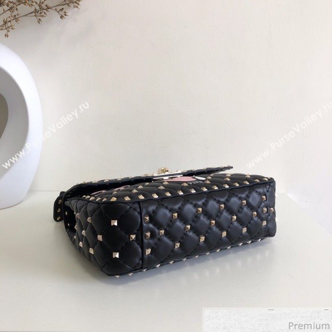 Valentino Monster Face Rockstud Spike Shoulder Bag Black 2019 (JJ3-9030713)