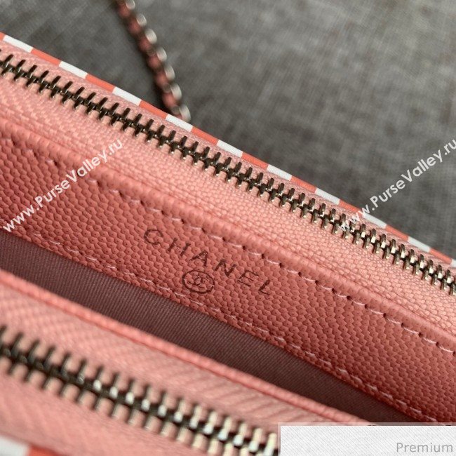 Chanel Vanity Grained Calfskin Clutch with Chain A84450 Light Pink 2019 (SSZ-9041114)