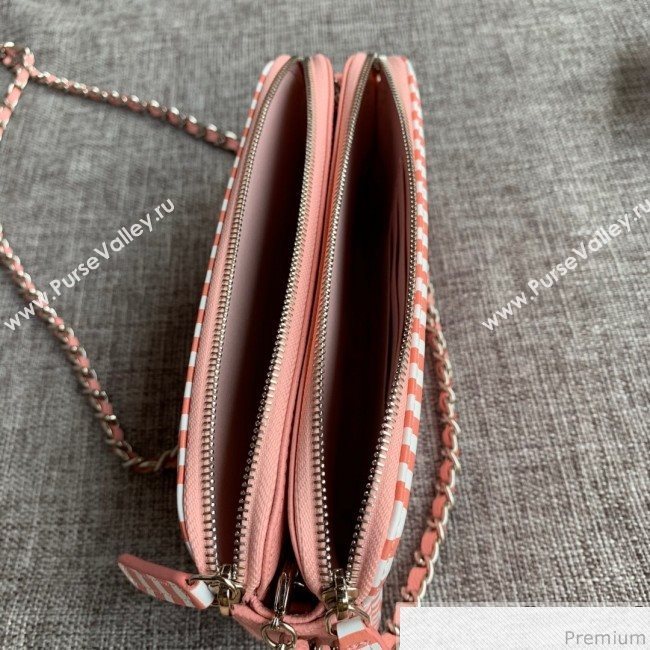 Chanel Vanity Grained Calfskin Clutch with Chain A84450 Light Pink 2019 (SSZ-9041114)