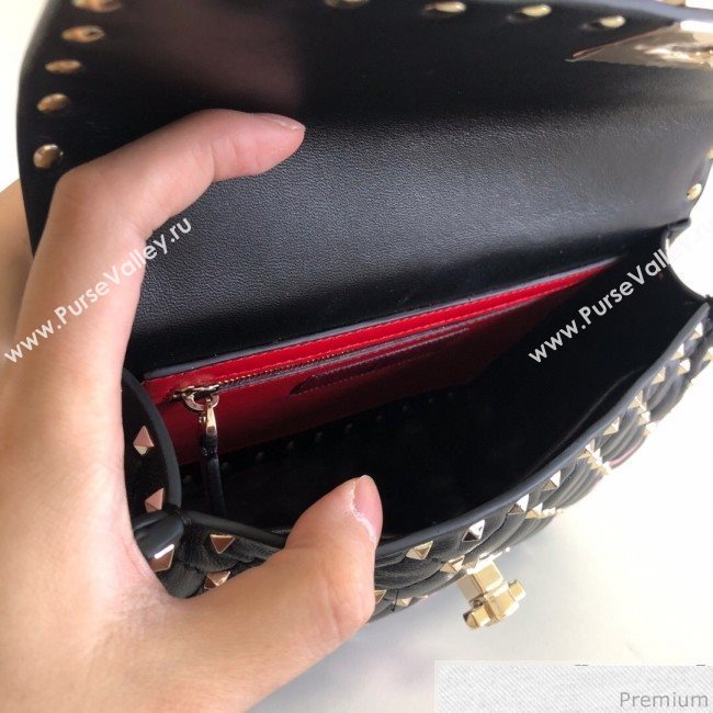 Valentino Monster Face Rockstud Spike Shoulder Bag Black 2019 (JJ3-9030713)