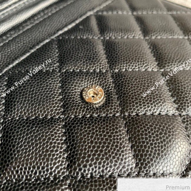 Chanel Vanity Grained Calfskin WOC Wallet on Chain A84451 Black/White 2019 (SSZ-9041115)