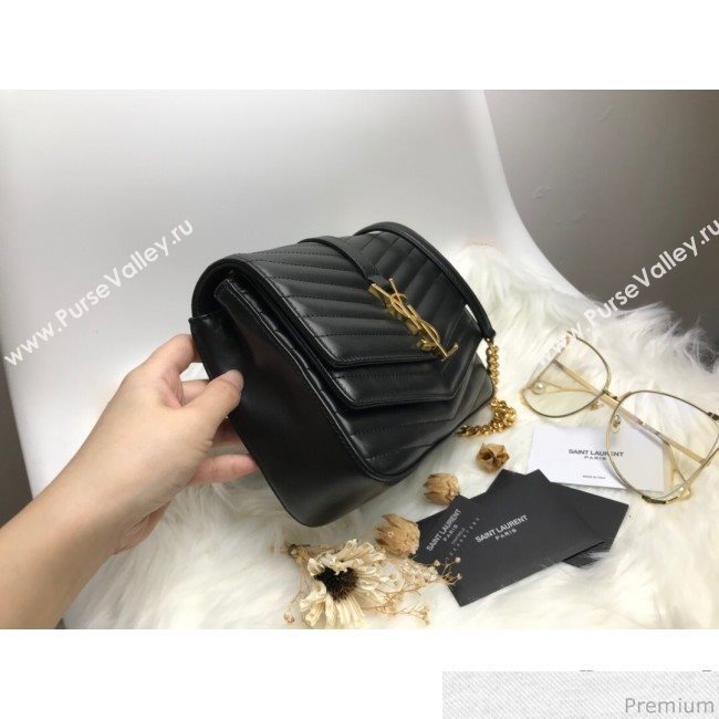 Saint Laurent Sulpice Small in Matelasse Lambskin 532662 Black 2019 (KTS-9030714)