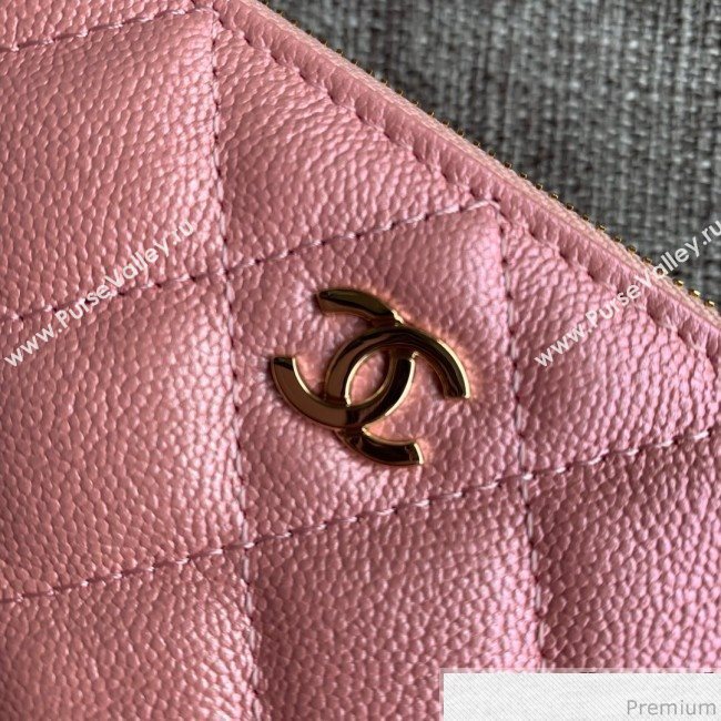 Chanel Grained Calfskin Classic Clutch with Chain A82527 Pink 2019 (SSZ-9041118)