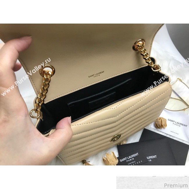 Saint Laurent Sulpice Small in Matelasse Lambskin 532662 Beige 2019 (KTS-9030716)