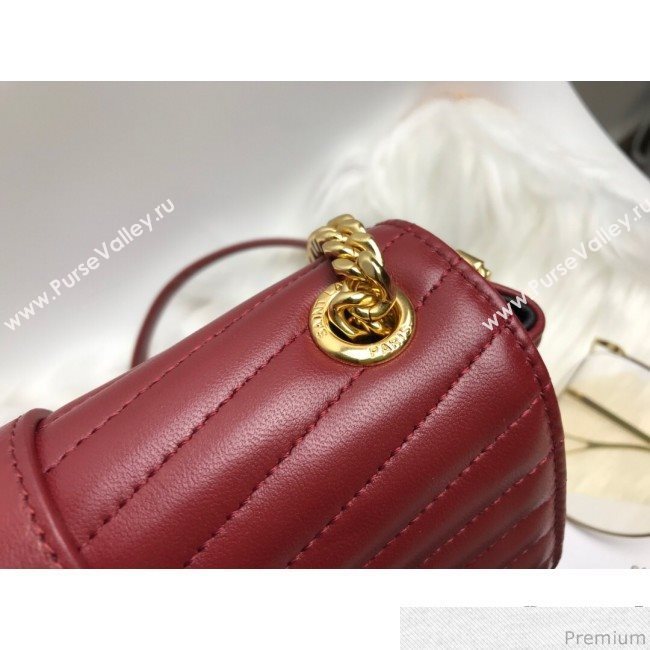 Saint Laurent Sulpice Small in Matelasse Lambskin 532662 Burgundy 2019 (KTS-9030717)