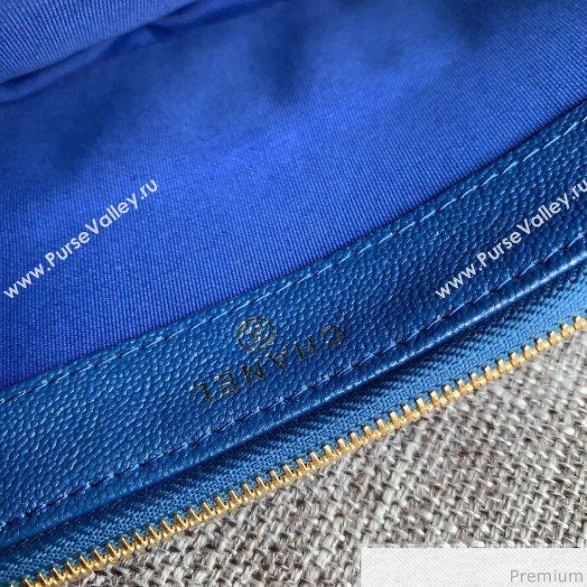 Chanel Grained Calfskin Classic Clutch with Chain A82527 Blue 2019 (SSZ-9041119)